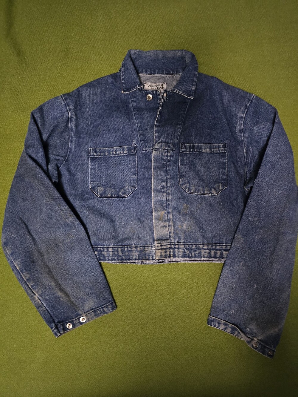 Classic Blue Denim Crop Jacket - Women's